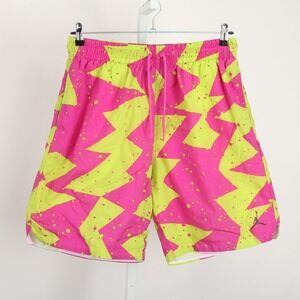Jordan Jumpman Retro Poolside AOP Shorts Pink Yellow Geometric Drawstring Lined